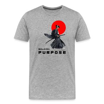 Urban Ronin | Solo On Purpose - Men's Premium Organic T-Shirt - heather grey - Front - Damien (186cm)