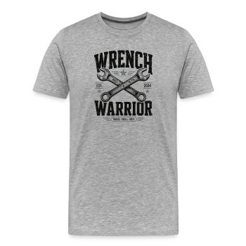 Chemise mécanique Warrior Wrench - T-shirt bio Premium Homme - gris chiné - Devant - Damien (186cm)