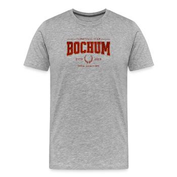 Flunkyball Profi Team Bochum Classic T-Shirt - Men's Premium Organic T-Shirt - heather grey - Front - Damien (186cm)