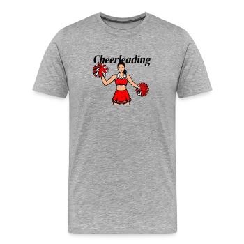 Cheerleader - Männer Premium Bio T-Shirt - Grau meliert - Vorne - Damien (186cm)