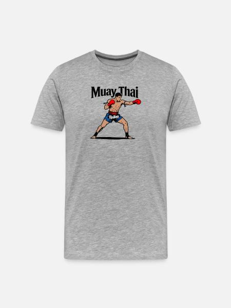 Muay Thai Kickboxen - Männer Premium Bio T-Shirt - Grau meliert