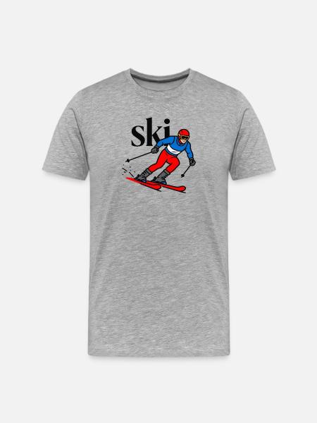 Ski Sport - T-shirt bio Premium Homme - gris chiné