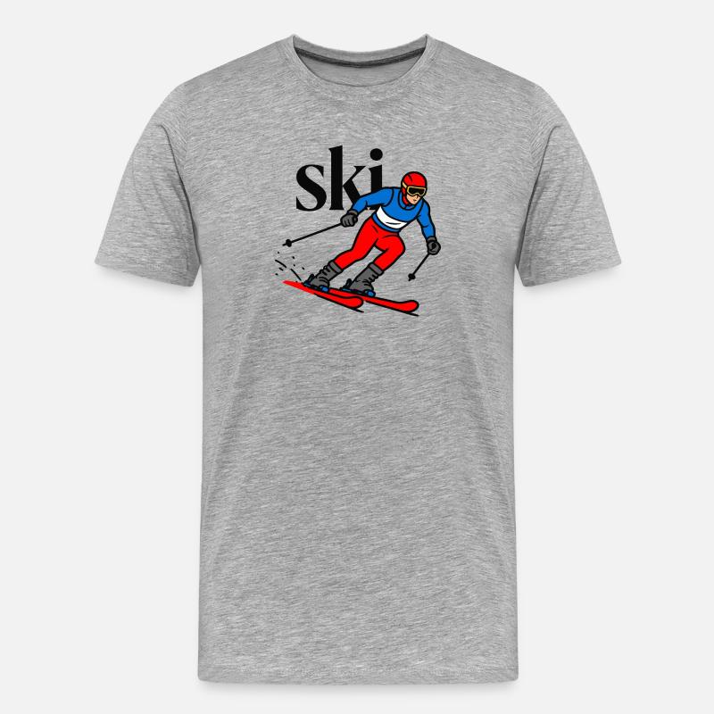 Skisport - Männer Premium Bio T-Shirt - Grau meliert