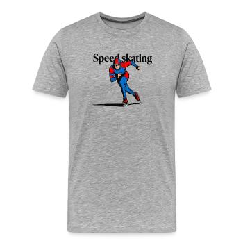 Patinage - T-shirt bio Premium Homme - gris chiné - Devant - Damien (186cm)