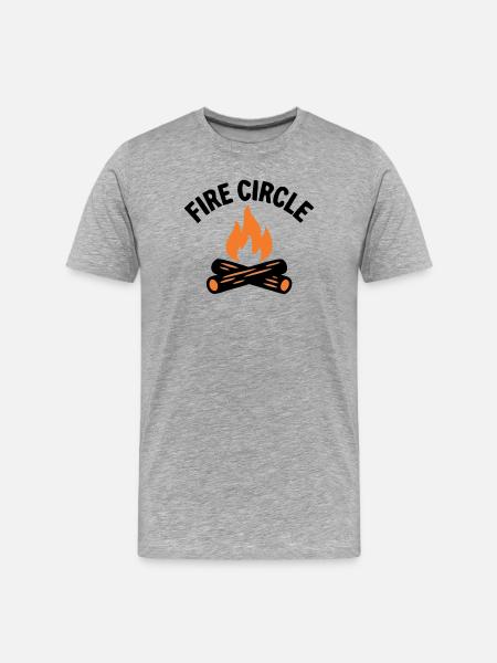 Campfire Fire Pit Camping Boy Scout - Men's Premium Organic T-Shirt - heather grey