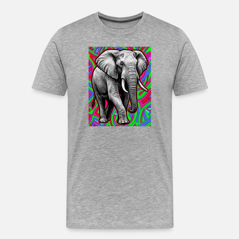 Elefant - Männer Premium Bio T-Shirt - Grau meliert