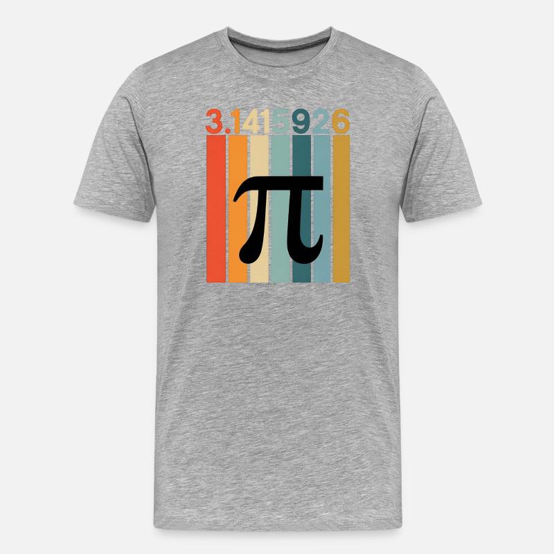Pi Day Math Numbers - Männer Premium Bio T-Shirt - Grau meliert