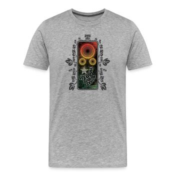 Reggae Sound System Glow - Men's Premium Organic T-Shirt - heather grey - Front - Damien (186cm)