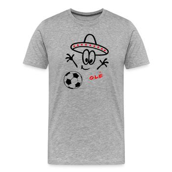 Sombrero Fußball  - Männer Premium Bio T-Shirt - Grau meliert - Vorne - Damien (186cm)