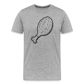 Cuisseau de poulet frit - T-shirt bio Premium Homme - gris chiné - Devant - Damien (186cm)