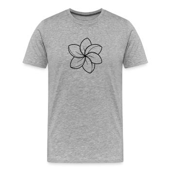 Frangipani-Blüte - Männer Premium Bio T-Shirt - Grau meliert - Vorne - Damien (186cm)