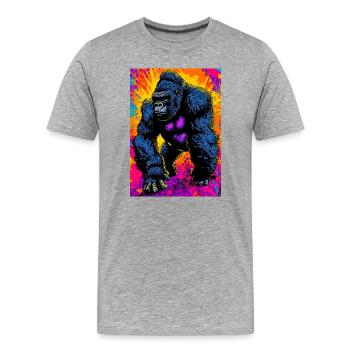 gorilla - Men's Premium Organic T-Shirt - heather grey - Front - Damien (186cm)