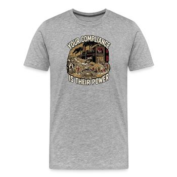 La classe ouvrière - T-shirt bio Premium Homme - gris chiné - Devant - Damien (186cm)