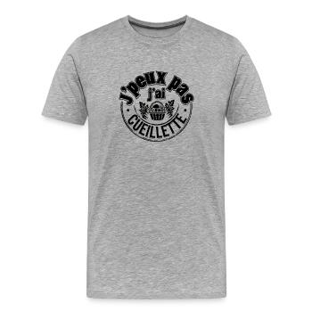 Ich kann nicht, ich habe ausgesucht - Männer Premium Bio T-Shirt - Grau meliert - Vorne - Damien (186cm)