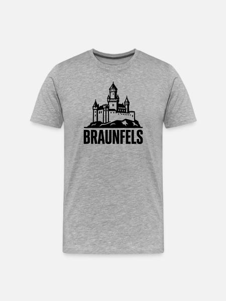 Braunfels Landmark Castle Silhouette - Men's Premium Organic T-Shirt - heather grey
