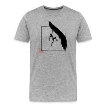Flatland Climber 7 - Männer Premium Bio T-Shirt - Grau meliert - Vorne - Damien (186cm)