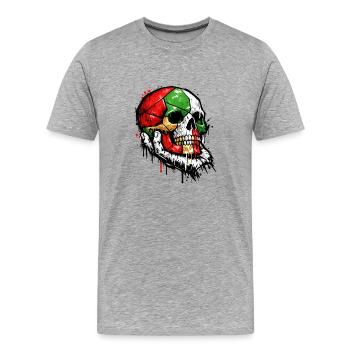 Heavy Metal meets Weihnachten - Männer Premium Bio T-Shirt - Grau meliert - Vorne - Damien (186cm)