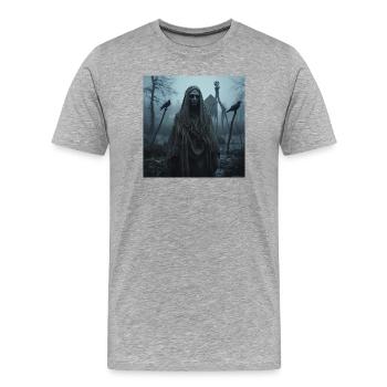 Baba Yaga The Dark Witch - Dark Fantasy - Men's Premium Organic T-Shirt - heather grey - Front - Damien (186cm)