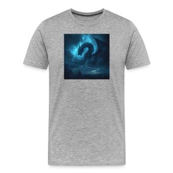 Slavic Viper Storm Dragon - Dark Fantasy - Men's Premium Organic T-Shirt - heather grey - Front - Damien (186cm)