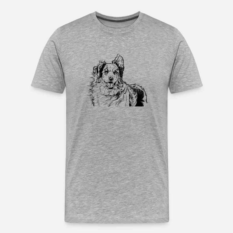 Australian Shepherd - Männer Premium Bio T-Shirt - Grau meliert