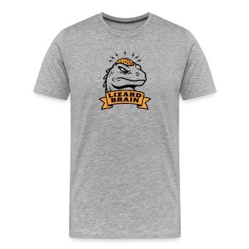 Lizard Brain Lizard Profile Brain Psychology - Men's Premium Organic T-Shirt - heather grey - Front - Damien (186cm)