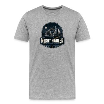 NIGHT HAULER Fernfahrer Nachtfahrt - Männer Premium Bio T-Shirt - Grau meliert - Vorne - Damien (186cm)