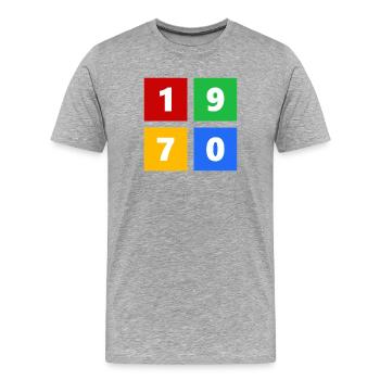 1970 - Men's Premium Organic T-Shirt - heather grey - Front - Damien (186cm)