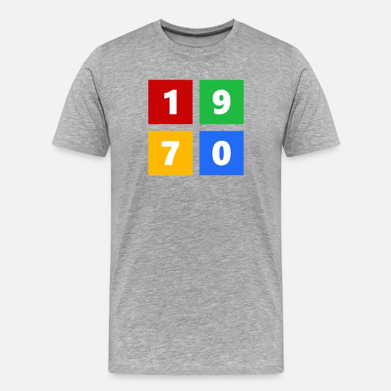1970 - Männer Premium Bio T-Shirt - Grau meliert