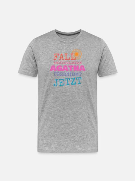 Fall Abgeschlossen – Agatha Übernimmt - Männer Premium Bio T-Shirt - Grau meliert