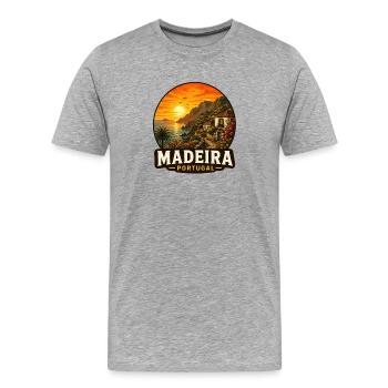 Madeira Insel Portugal Urlaub Mediterran Europa - Männer Premium Bio T-Shirt - Grau meliert - Vorne - Damien (186cm)