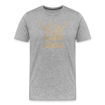 Code comme une reine - T-shirt bio Premium Homme - gris chiné - Devant - Damien (186cm)
