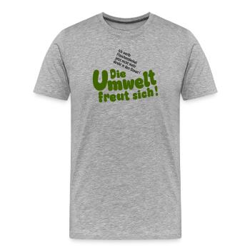 Flaschendeckel - Umwelt freut sich - Männer Premium Bio T-Shirt - Grau meliert - Vorne - Damien (186cm)