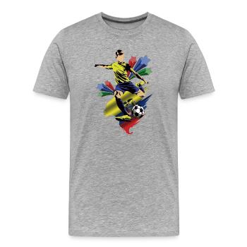 Équateur - Équateur - Drapeaux - T-shirt bio Premium Homme - gris chiné - Devant - Damien (186cm)