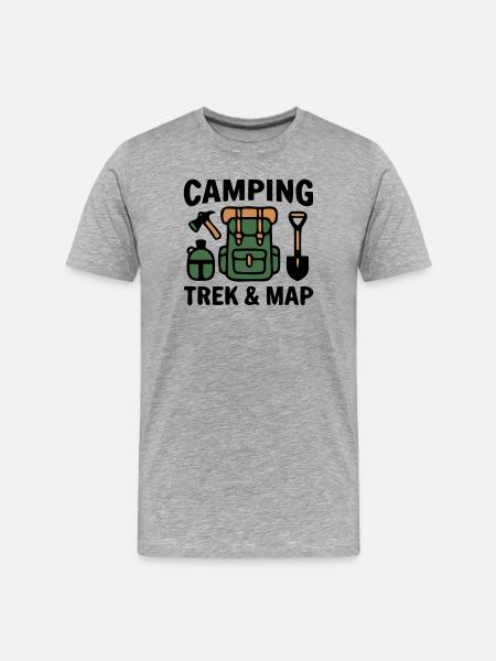 Backpack Trekking Hiking Camping Scout - Men's Premium Organic T-Shirt - heather grey