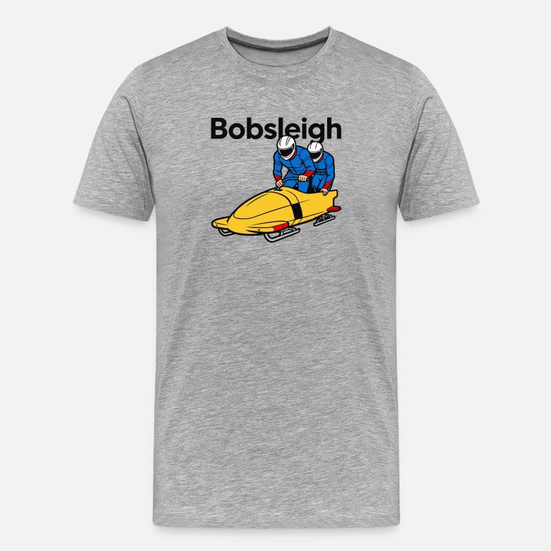 Bob-Wintersport - Männer Premium Bio T-Shirt - Grau meliert