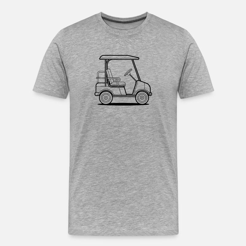 Golfwagen - Männer Premium Bio T-Shirt - Grau meliert