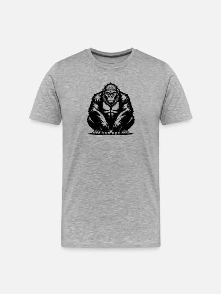 gorille - T-shirt bio Premium Homme - gris chiné