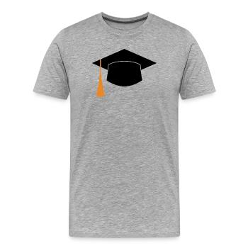Graduation Cap - Men's Premium Organic T-Shirt - heather grey - Front - Damien (186cm)
