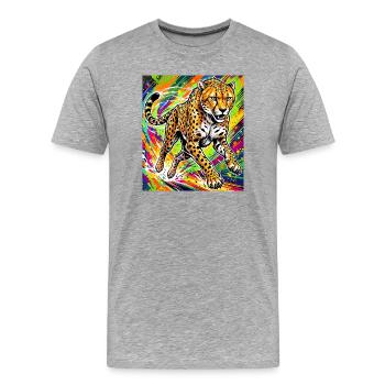 cheetah - Men's Premium Organic T-Shirt - heather grey - Front - Damien (186cm)