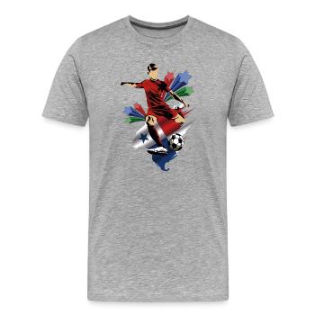 Panama - Panama - Drapeaux - T-shirt bio Premium Homme - gris chiné - Devant - Damien (186cm)