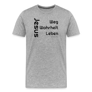 Weg der Wahrheit Leben - Männer Premium Bio T-Shirt - Grau meliert - Vorne - Damien (186cm)