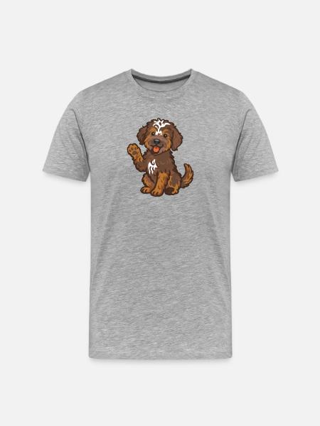 Doodle Brown-Tri - Chiot câlin - T-shirt bio Premium Homme - gris chiné