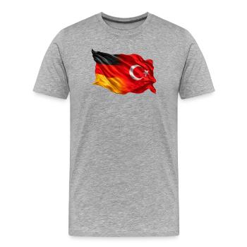 Germany Turkey Flag - Men's Premium Organic T-Shirt - heather grey - Front - Damien (186cm)