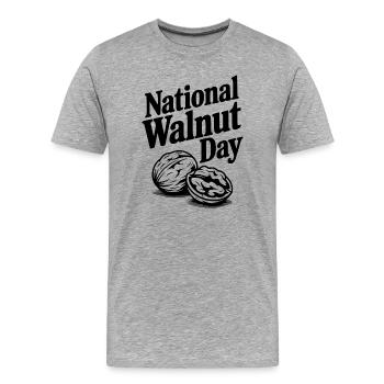 Journée nationale du noix - T-shirt bio Premium Homme - gris chiné - Devant - Damien (186cm)