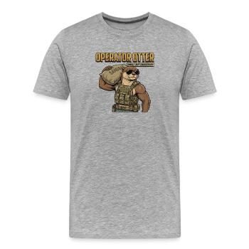 Operator Otter - Männer Premium Bio T-Shirt - Grau meliert - Vorne - Damien (186cm)