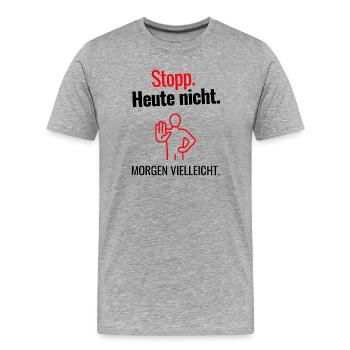 Stopp Lass mich in Ruhe - Männer Premium Bio T-Shirt - Grau meliert - Vorne - Damien (186cm)