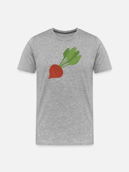 Beetroot Botanical Art - Men's Premium Organic T-Shirt - heather grey
