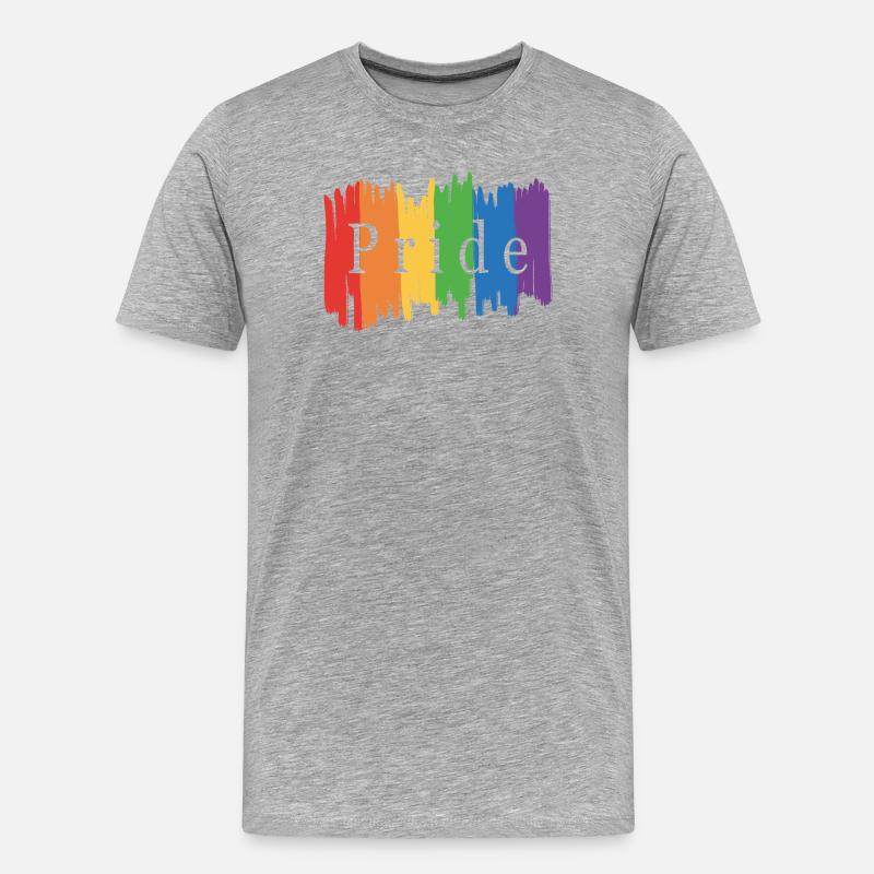 Regenbogenfahne Pride Month - Männer Premium Bio T-Shirt - Grau meliert