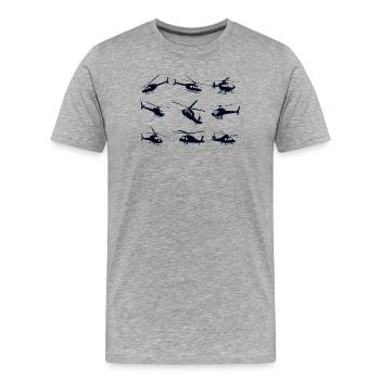 Hubschrauber Helikopeter - Männer Premium Bio T-Shirt - Grau meliert - Vorne - Damien (186cm)