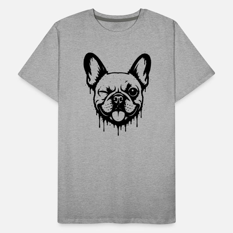 Freche Bulldogge mit Zwinkerblick Männer Premium Bio T-Shirt